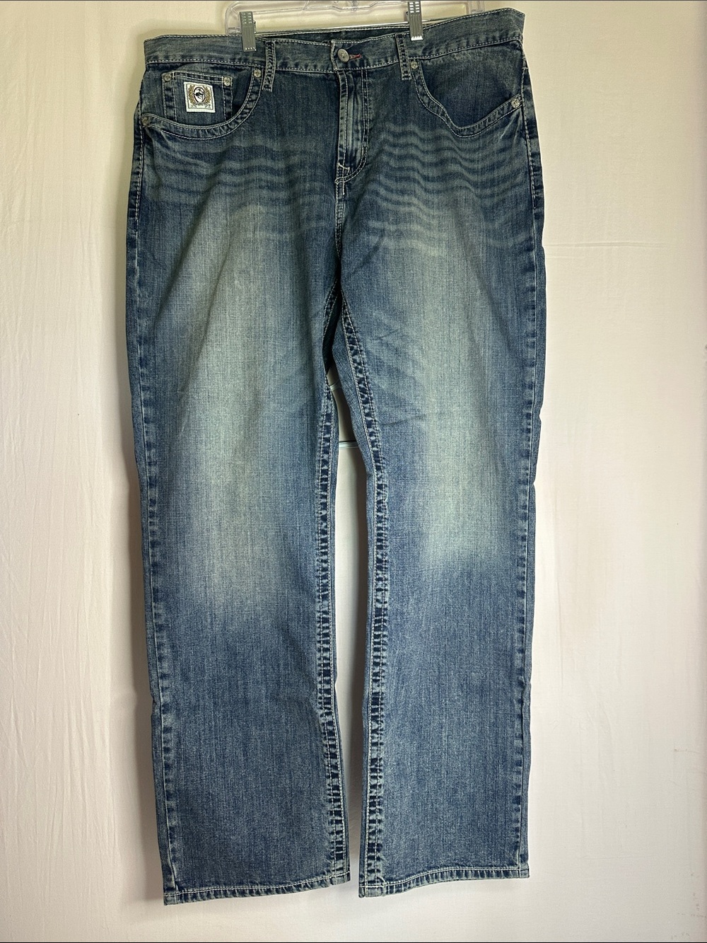 Cinch Men's Faded Blue Straight Jeans